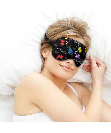 80s Memphis Puzzle Style Sleep Mask - Adjustable Eye Cover for Sleeping and Travel - Buy Online on GoSupps.com