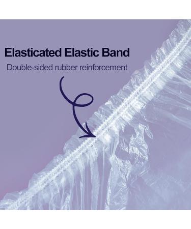 Yafeco 100 Pcs Disposable Shower Caps - Large Waterproof Clear Hair Treatment Caps for Women, Kids, Girls - Ideal for Travel, Spa, and Home Use - 18.1 Inch - Buy Online on GoSupps.com