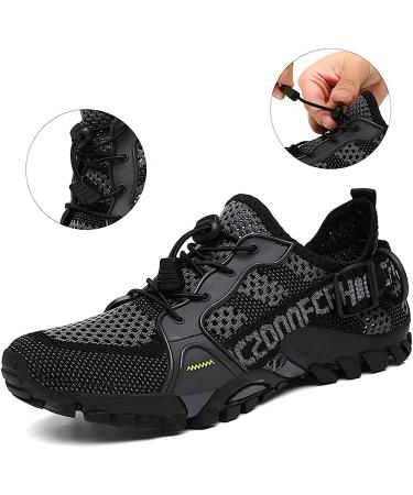 TANGYUGEN Water Shoes Men Women Quick Drying Outdoor Hiking Aqua Shoes - Grey - Buy Online on GoSupps.com