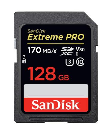 SanDisk 128GB Extreme PRO SDXC UHS-I Card - C10, U3, V30, 4K UHD, SD Card - SDSDXXY-128G-GN4IN 128GB Card Only