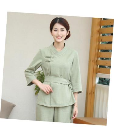 minkissy 1 Set Spa Robe Hair Salon Cape Spa Kit Salon Pants Hair Salon Smock Hair Dyeing Apron Beautician Smock Wear Spa Cloth Grooming Kit Hairdressing Hair Cutting Apron Tops Protection L Green - Buy Online on GoSupps.com