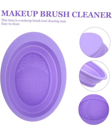 Didiseaon Cleaning Pad Silicone Brush Cleaner Foldable Brush Rinsing Pad Washers Makeup Brush Period Bag Makeup Egg Cleaner Brush Cleaning Mat Brush Cleansing Pad Make up Detergent 14.5x11cm Purple - Buy Online on GoSupps.com