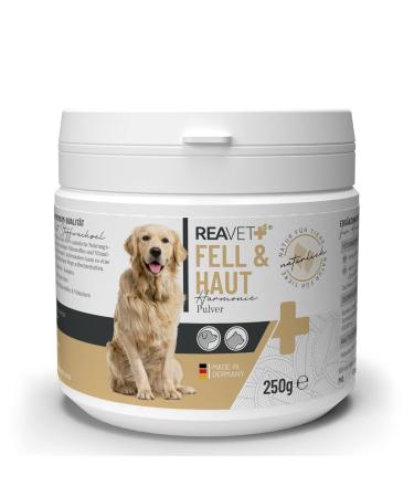 Reavet skin & fur powder for dogs & cats 250g i powder complex with brewer's yeast omega-3 & rose hips i ideal addition to hair loss in dogs fur change powder 250