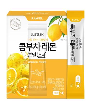 RAWEL Kombucha Powder Lemon Flavor 150g (5g x 30packs) / Powdered Drink Mix with Prebiotics / Fermented Drink Tea Powder / Support gut health and immunity - Buy Online on GoSupps.com