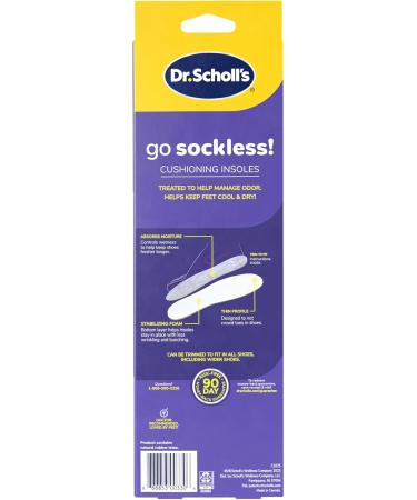 Dr Scholl s Go Sockless! Cushioning Insoles for Men & Women - 3 Pairs Moisture-Absorbing Shoe Inserts with Plush Comfort Layer - Buy Online on GoSupps.com