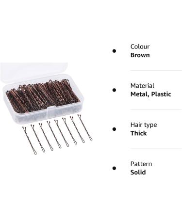 150 Brown Bobby Pins Hair Clips with Storage Box - Women's Hair Styling Grips - Buy Online on GoSupps.com