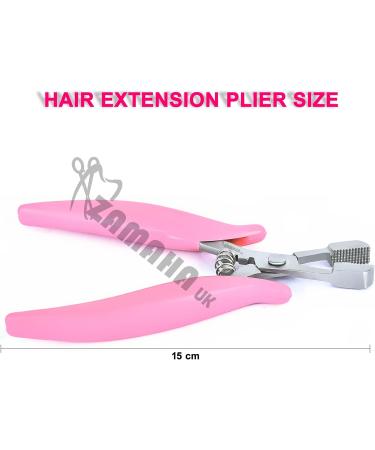 ZAMAHA UK Stainless Steel Professional Hair Extension Pliers Tool for Removing Micro Rings and Crushing Fusion Bond - Anti-rust with Non-slip Grip - Pink 15 cm - Buy Online on GoSupps.com