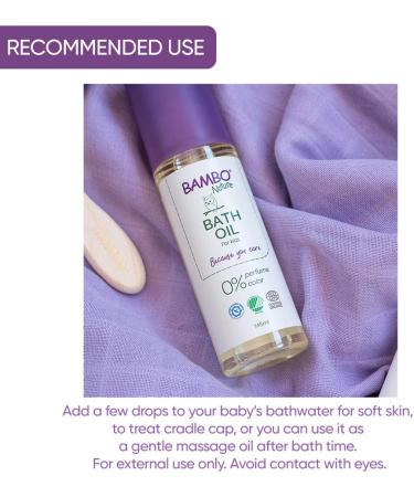Bambo Nature Baby Bath Oil - Organic & Vegan Eco-Friendly Essential for Kids | Treat Cradle Cap, Sensitive Skin | Sustainable & Safe 145ml - Buy Online on GoSupps.com