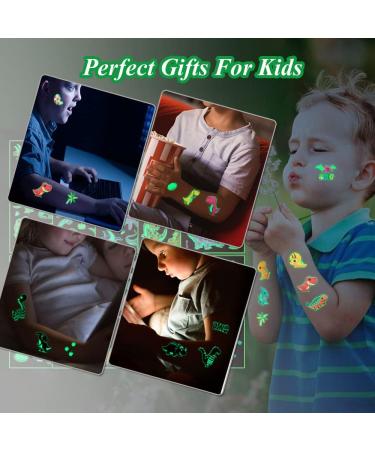 DOBST Luminous Temporary Tattoos for Kids 10 Sheets Mixed Styles Glow Dinosaur Waterproof Stickers Boys and Girls Party Birthday New Year Decorations Supplies Favors Gift Children (Dinosaur) - Buy Online on GoSupps.com