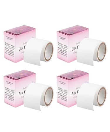 NICENEEDED 4 Rolls Self Adhesive Silk Nail Wrap Set Easy Trimerable Nail Tips Repair Bandage Tape Nail Art Extension Fiberglass Stickers Nail Protector Tools for Nail Design