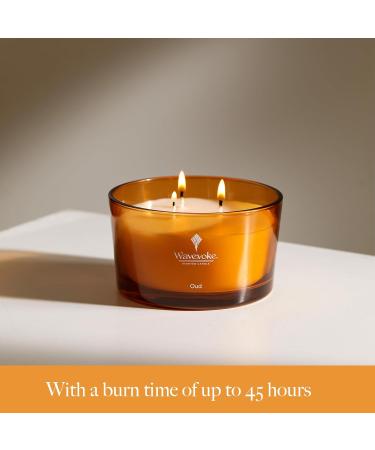 Wavevoke Classic Woody 3-Wick Oud Vanilla Soy Candle 8.11oz - Perfect for Spa Bath & Yoga | Enhance Home Ambiance with Jar Set - Buy Online on GoSupps.com