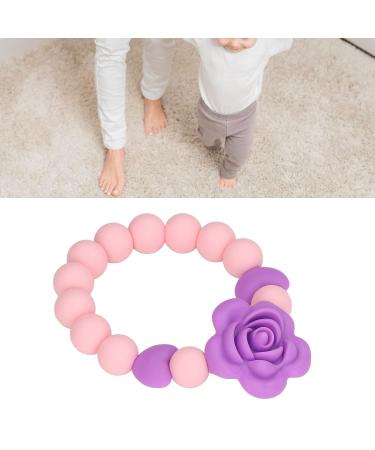 Soft Silicone Flower Teething Bracelet | DIY Infant Teething Toy for Newborns and Toddlers | Wearable Mom Bracelet in Purple - Buy Online on GoSupps.com