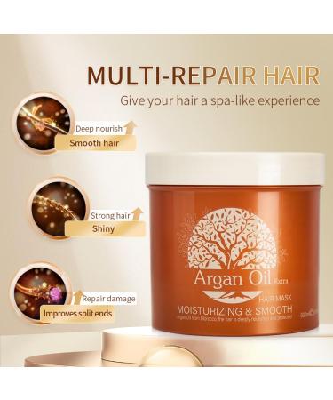 Argan Oil Hair Mask 16.90 oz | Repair Split Ends & Moisturize All Hair Types - 500ml - Buy Online on GoSupps.com
