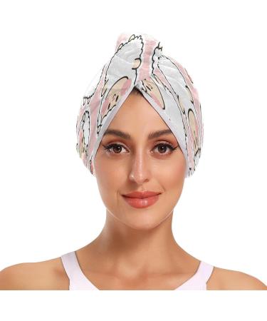 Carrot Lamb Dry Hair Cap Set | 2 Piece Quick Drying Towel & Button Headband | Super Absorbent & Comfortable - Buy Online on GoSupps.com