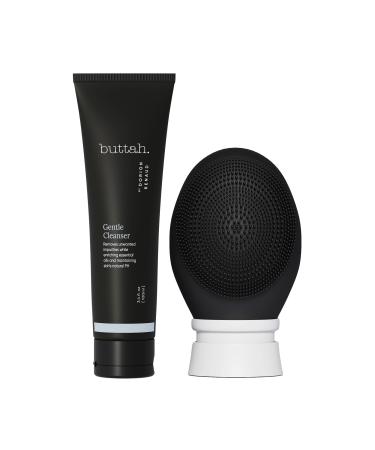 Buttah Skin by Dorion Cleanse + Vibe Brush Kit | Buttah Vibe Cleansing Face Brush | Buttah Facial Cleanser 3.4oz | 2-Speed Sonic Pulsating Cleansing Brush - Gentle Exfoliation - Water Resistant