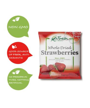 Fresh Elements Dried Strawberries 1.1oz Single Serving Pack - Preservative Free, Gluten Free, Non GMO - Healthy Travel Snack (6 Pack) - Buy Online on GoSupps.com