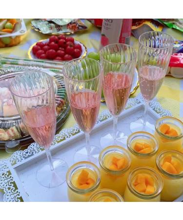 Homvle 6 Oz Disposable Plastic Champagne Flutes - Set of 16, Ideal for Parties/Wedding - 1-Piece Construction Plastic Wine Glasses - 16 Count - Buy Online on GoSupps.com