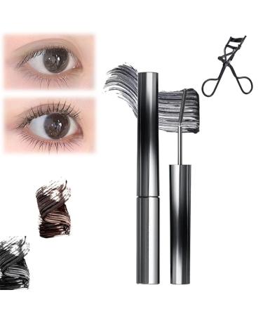 Jade Rosebury Iron Wand Mascara 3D Curling Eyelash Iron Mascara Black Washable Metal Mascara Waterproof Long Lasting Curl Brushless Metal Wand Mascara for Women Voluming Lash Extensions