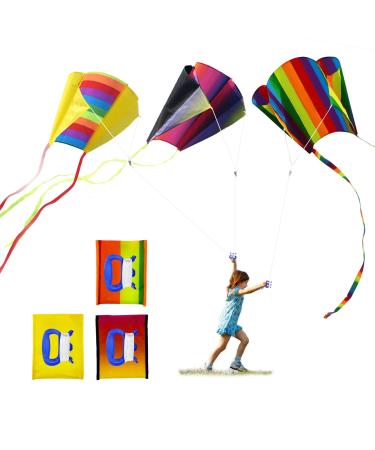 Tshaoun 3 pieces kite children portable rainbow kite with long colorful cocks input kites for beginners steering dragon beginners Flight kites for games and activities outdoors 3PCs - Buy Online on GoSupps.com