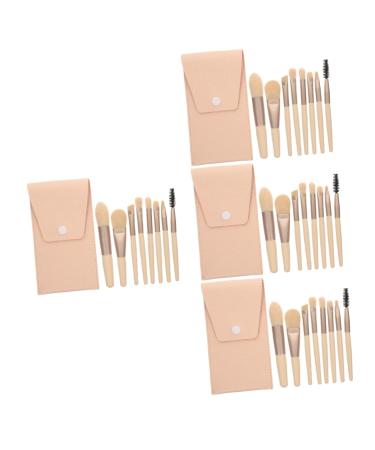 minkissy 4 Sets Travel Makeup Cosmetics Face Makeup Brush Eyeshadow Brush Makeup Brush for Women Powder Applicator Women Favor Lip Brush Portable Aluminum Tube Beauty Products Miss