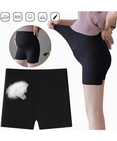 Maternity Modal Leggings Shorts | High Elasticity Adjustable Waist | Pregnancy Lounge & Yoga Shorts (Black) - Size L - Buy Online on GoSupps.com