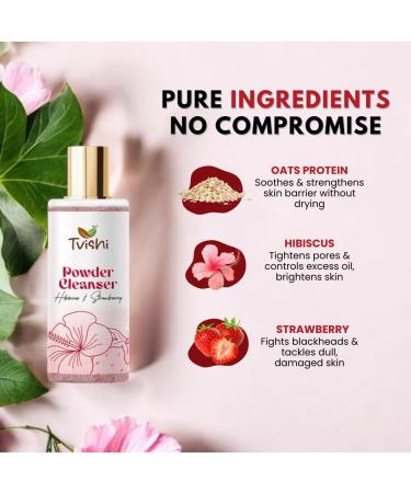 BEMT Pink Powder Facial Cleanser with Hibiscus & Strawberry 25 g | Gentle Foaming Powder Wash for Fresh Smooth & Radiant-Looking Skin | Helps Cleanse Pores & Remove Oil and Impurities - Buy Online on GoSupps.com