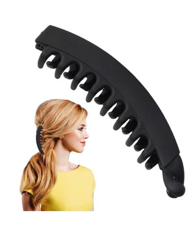 Shark Clips for Hair | Shark Claw Clips for Hair with Banana Design - Clips for Curly Hair Claw Clips for Thin Hair Non-Slip Hairpins for Thick Hair Matte Black