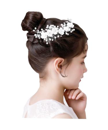 Angoily Hair Accessory for Women Crystal Ab Rhinestones Hair Rhinestones Womens Hair Clips Pearl Hair Barrettes Flower Girl Hair Clip Tiara Bridal Hair Comb Wedding Bride Accessories
