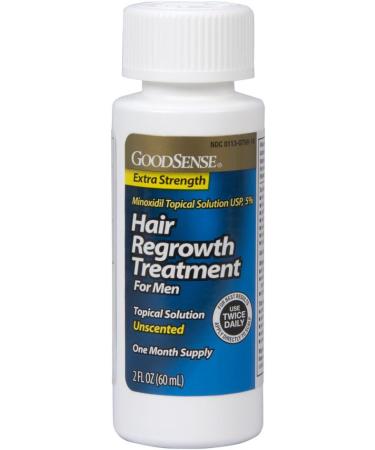 GoodSense Minoxidil Topical Solution USP 5% Hair Regrowth Treatment for Men - Extra Strength - 12 Fl Oz - Buy Online on GoSupps.com