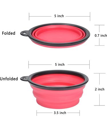 Petbonus Foldable Dog Bowl Set - 2 Silicone Travel Bowls (1000ml) with Carabiners - Leak-Proof for Water & Food - Portable Dog Bowls in Purple & Pink - Buy Online on GoSupps.com