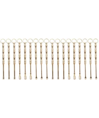 FRCOLOR 18pcs Devices Picks Pick Adults Ear Women Salon Adult Men Brass Remover Earwax Spoon Lightweight Metal Portable Curette for Clean Cleaner Removal Kit Tool Spiral Earpicks Earpick As Shownx2pcs 7.5x0.4cmx2pcs