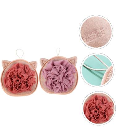 2pcs Reusable Bath Ball Exfoliating Loofah - Body Cleaning Scrubber & Baby Tub Towel | Eco-Friendly Polyester Sponges for Women - Buy Online on GoSupps.com