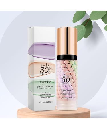 Generisch Makeup base tricolor sunscreen with SPF 50+ smooth and easy-to-apply texture 40g - Buy Online on GoSupps.com
