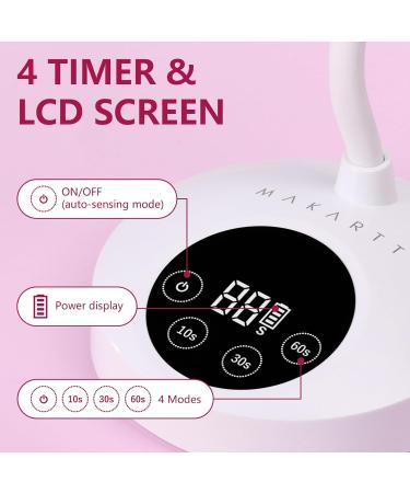 Makartt UV Nail Lamp - Mini 10W Rechargeable LED Nail Dryer with Auto Sensor & Timers for Gel Nails - Perfect for Home DIY Manicure - Buy Online on GoSupps.com