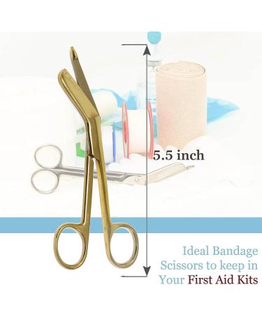 Premium Stainless Steel Lister Bandage Scissors 5.5 - Ideal for Medical Professionals & First Aid - A2ZSCILAB Brand (Full Gold) - Buy Online on GoSupps.com