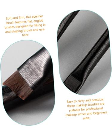 Baluue 12 Sets Eyeliner Brush Makeup Brush Ear Multi-function Eyebrow Brush Wood Black - Buy Online on GoSupps.com