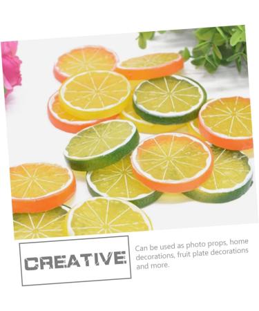 Zerodeko Fruit Model 52 Pcs Imitation Lemon Slice Mini Gray Flakes Pvc Plastic Lemons Assorted Colorx4pcs 4X4X0.8CMx4pcs - Buy Online on GoSupps.com