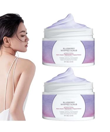 zzqclp Blueberry Body Scrub, Blueberry Whipped Scrub, Blueberry Exfoliating Cleansing Scrub, Rejuvenating Blueberry Scrubs for Smooth Skin, Deep Hydration