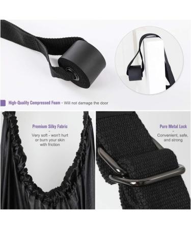 Airogym Aerial Yoga Strap - Waist Trainer Leg Stretching Band | Door Swing Adjustable Strap for Back Bend & Inversion | Ideal for Yoga, Ballet, Gymnastics | Black - Buy Online on GoSupps.com