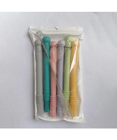 Silicone Baby Bite Tube & Chew Rings - 6 Pack Infant Sensory Toys - Molar Teething Aids for Toddlers - Buy Online on GoSupps.com