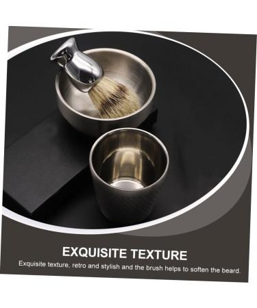 POPETPOP Beard Brush Set & Shaving Bowl - 2 Pcs Fiber Wool | Premium Grooming Tool for Men - International Shipping - Buy Online on GoSupps.com