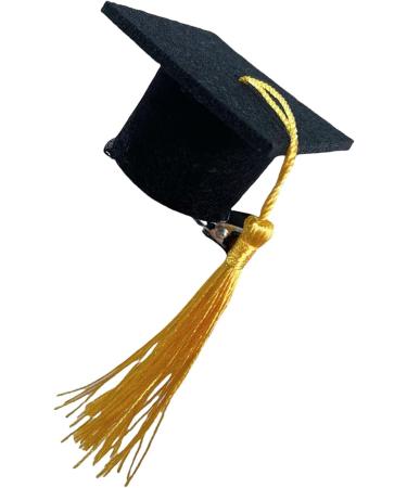 Neamou Graduation Hat Headband - 3D Doctoral Hat Hair Clip Headband Graduation Hat Inserts Graduation Dress up Photo Decoration Supplies for Women Men Yellow - Buy Online on GoSupps.com