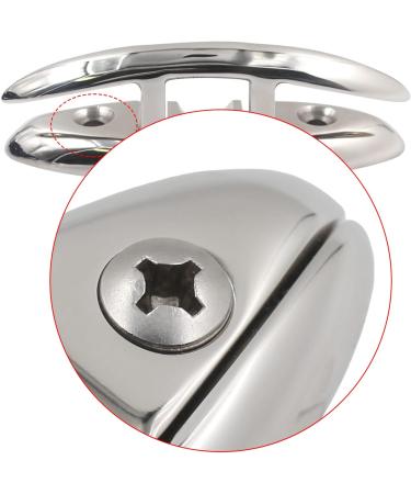 Shenghuiss 5 Stainless Steel Boat Flip Up Cleat - 2 Pcs | Deck Flush Mount Mooring Rope Cleat with Fasteners - Buy Online on GoSupps.com
