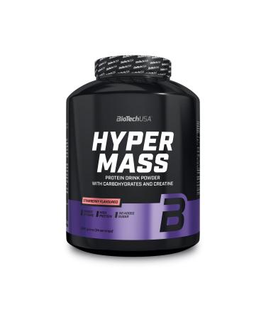 Biotechusa Hyper Mass - Mass Gainer with carbohydrates & protein mixture |Micronized creatine |Gluten -free 2.27 kg strawberry strawberry 2.27 kg (1 Pack)