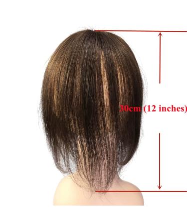 Invisible 12-inch Human Hair Topper with 3D Air Bangs - Dark Brown | Hairpieces for Mild Hair Loss and Grey Hair Coverage - Buy Online on GoSupps.com