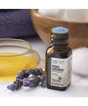 Buy Aura Cacia Organic Lavender Essential Oil - Pure 0.25 fl oz (7.4 ml) for Relaxation - Buy Online on GoSupps.com