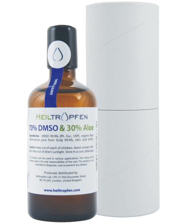 Heiltropfen Roll On DMSO and Aloe Arborescense by Dr. Hartmut Fischer | Amber Glass Bottle with Roll On | 3.4 Fl Oz - 100 ml | High Purity