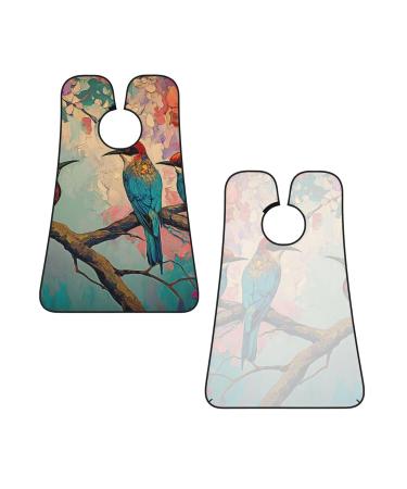 Colorful Birds Print Beard Bib Apron | Non-Stick Hair Catcher for Men | Perfect Shaving Gift | One Size Black - Buy Online on GoSupps.com
