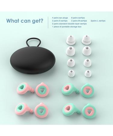 Beszeith Noise Reduction Ear Plugs - 4 Pairs for Sleeping, Concerts, Travel - Soft, Reusable Silicone - High Decibel Sound Blocking and Hearing Protection - Buy Online on GoSupps.com