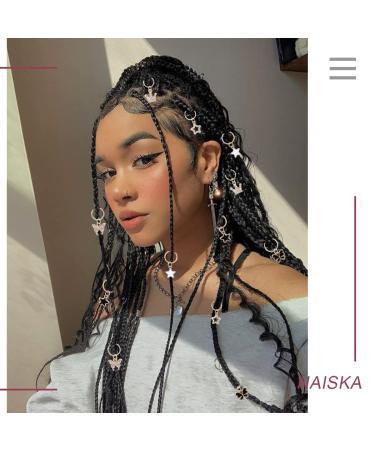 NAISKA 12PCS Gold Butterfly Braid Hair Accessories | Star Clips, Rhinestone Rings & Charms for Women & Girls - Buy Online on GoSupps.com